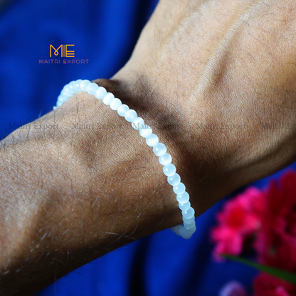 Selenite ( duplicate ) Crystal Healing Bracelet-4mm-Maitri Export | Crystals Store