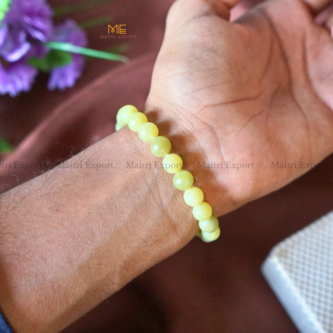 Lemon Quartz 8mm Crystal Healing Bracelet-Maitri Export | Crystals Store