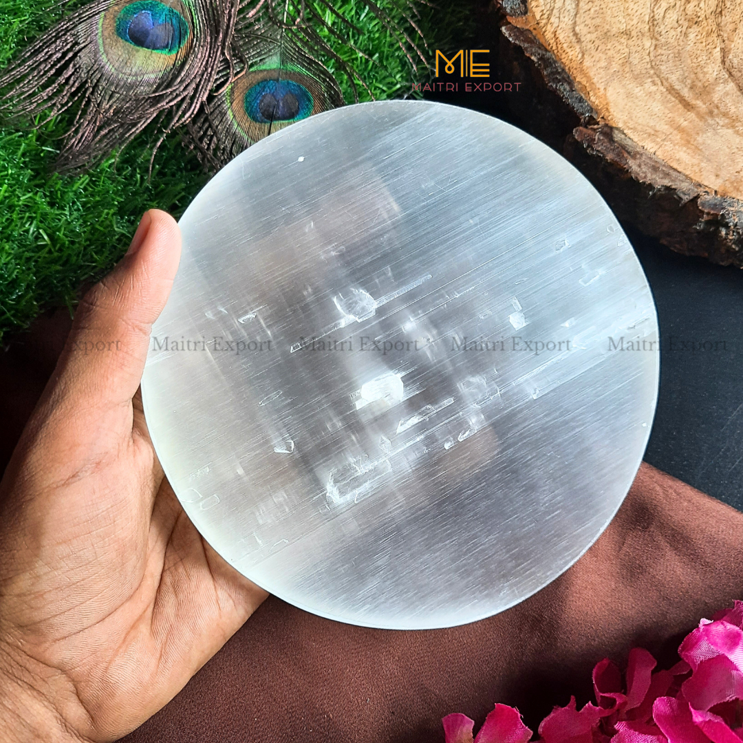 Natural selenite stone different shapes plain plate-Maitri Export | Crystals Store