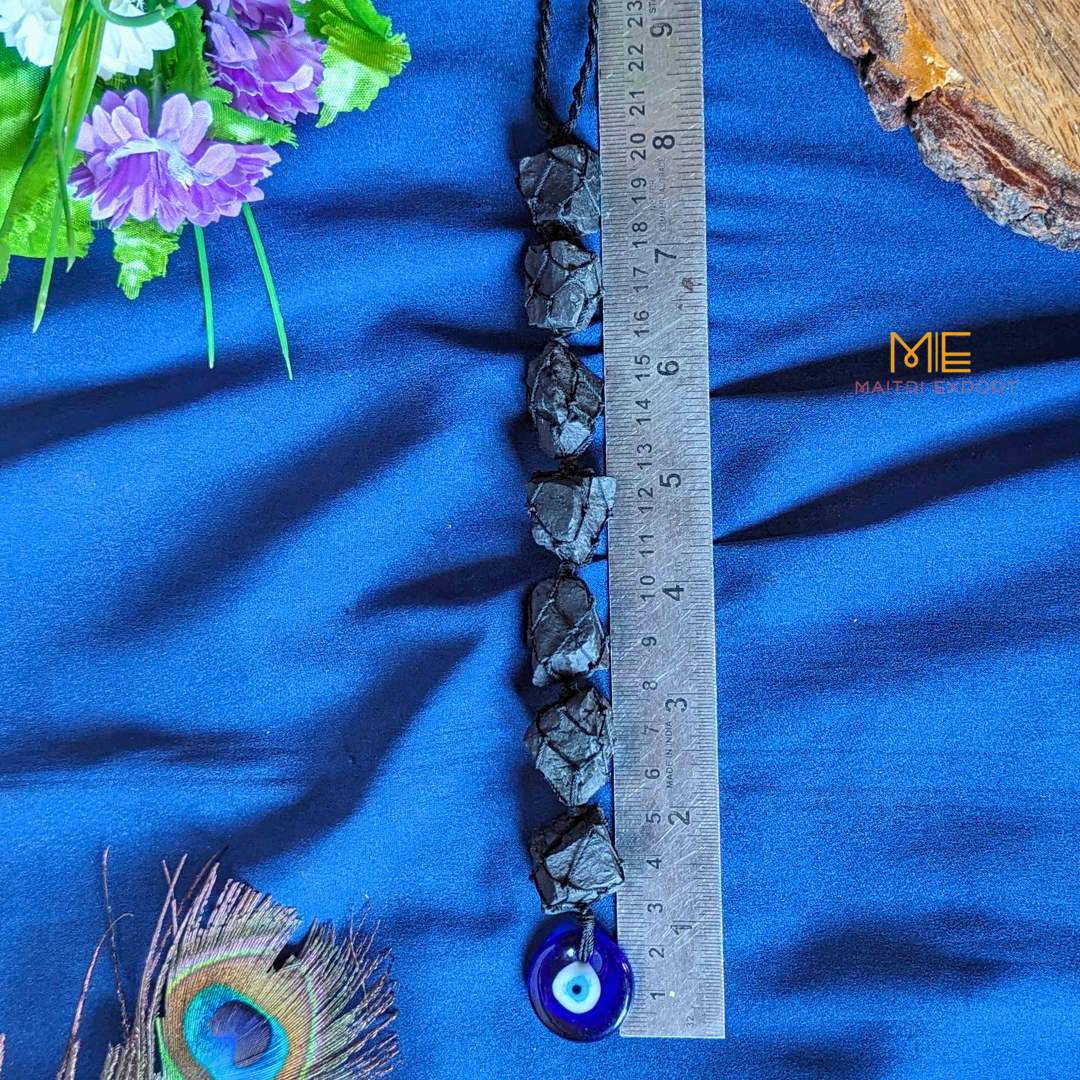Selenite / Tourmaline Evil Eye Hanger-Maitri Export | Crystals Store