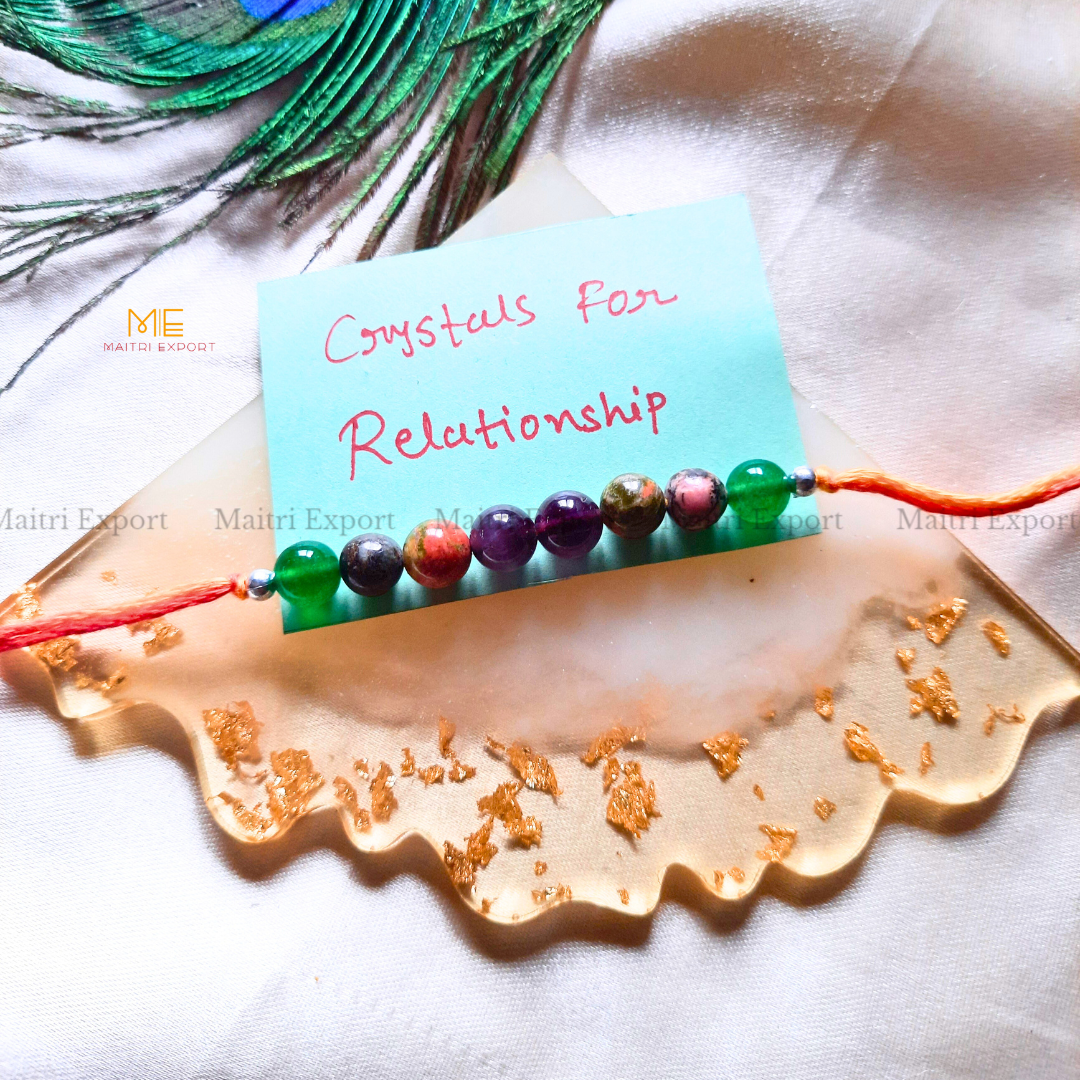 Natural crystal stone purposed rakhi-Maitri Export | Crystals Store