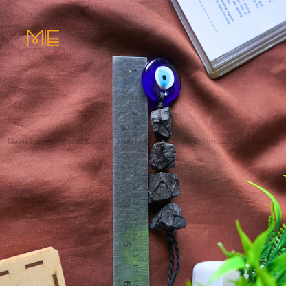 Selenite / Tourmaline Evil Eye Hanger-Maitri Export | Crystals Store