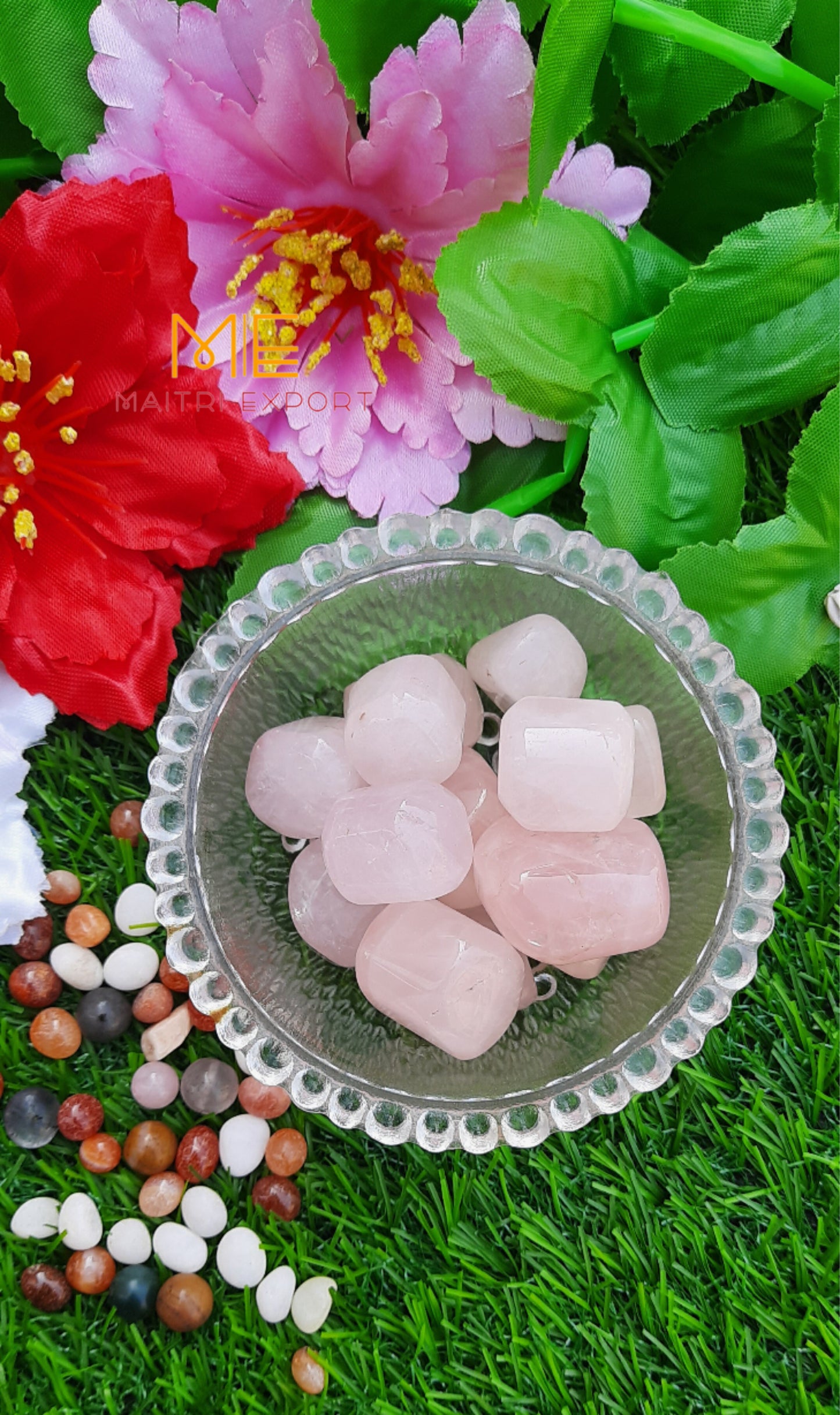 Rose Quartz Natural Crystal Healing Stone Tumble / Pocket Stone-Maitri Export | Crystals Store