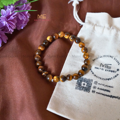 Tiger Eye Natural Crystal Healing Bracelet-Maitri Export | Crystals Store
