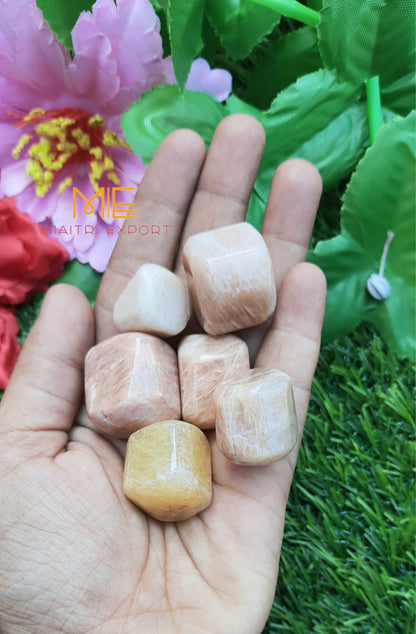 Peach Moonstone Natural Crystal Healing Stone Tumble / Pocket Stone-Maitri Export | Crystals Store
