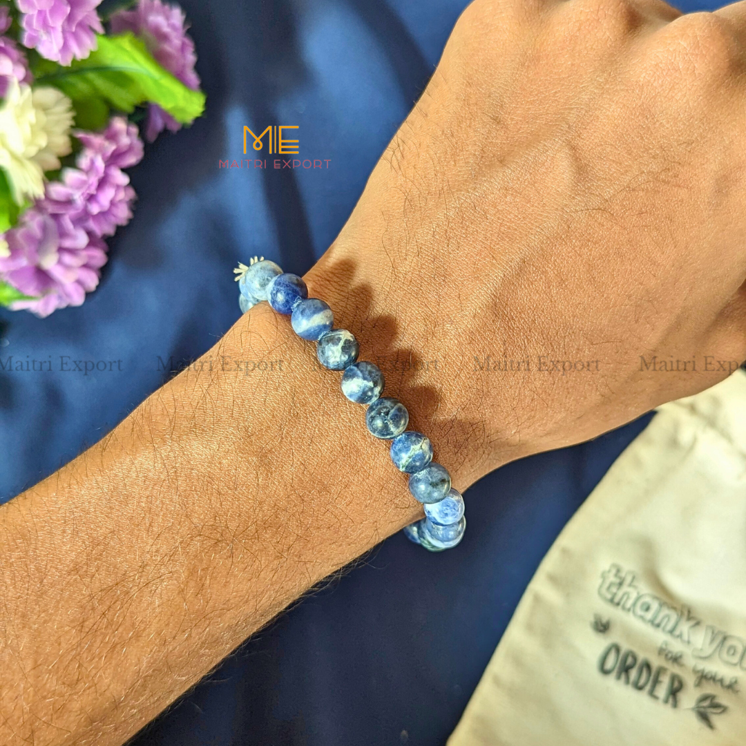 Sodalite Star Quality 8mm Natural Crystal Healing Bracelet-Maitri Export | Crystals Store