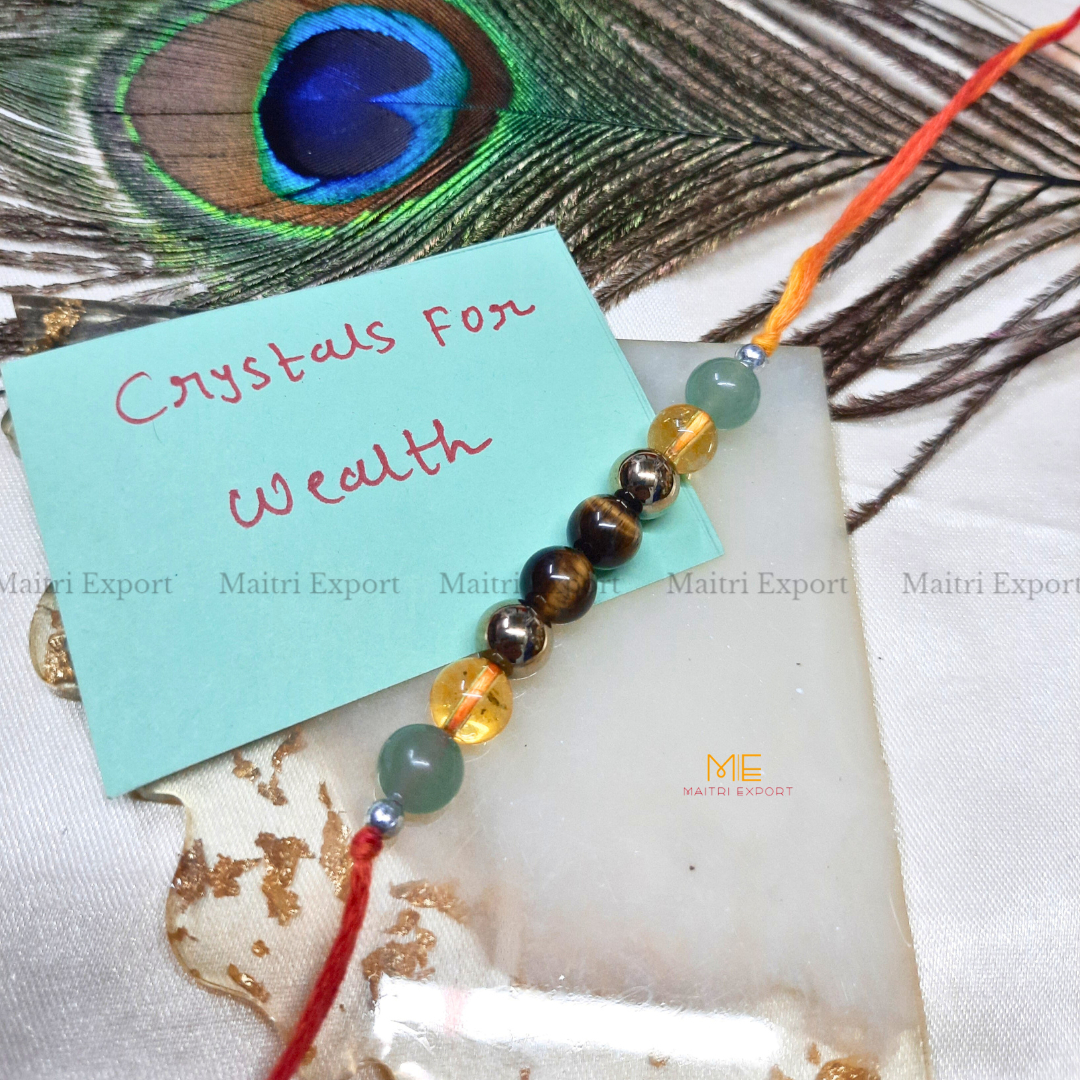 Natural crystal stone purposed rakhi-Maitri Export | Crystals Store