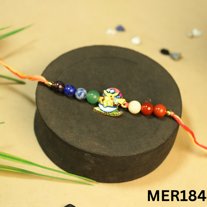 7 chakra stones with kids cartoon charms rakhi.-Pikachu Cartoon [MER184]-Maitri Export | Crystals Store