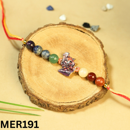 7 chakra stones with kids cartoon charms rakhi.-Animal Cartoon [MER191]-Maitri Export | Crystals Store