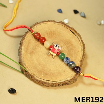 7 chakra stones with kids cartoon charms rakhi.-Shinchan Cartoon [MER192]-Maitri Export | Crystals Store