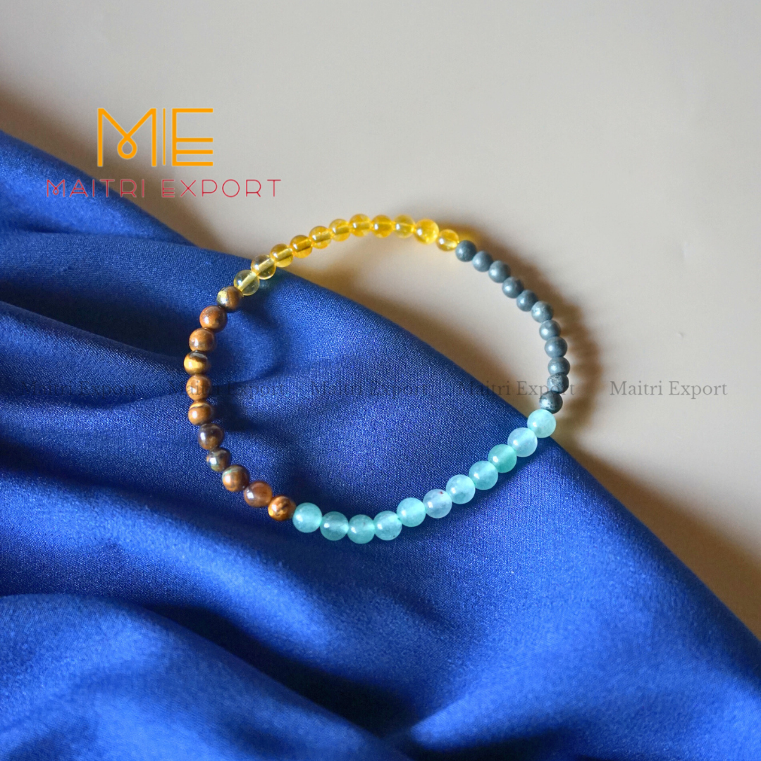 4mm crystal round beads stretchable bracelet.-Money Magnet-Maitri Export | Crystals Store