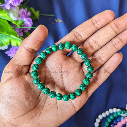 Malachite Duplicate 8mm Crystal Healing Bracelet-Maitri Export | Crystals Store