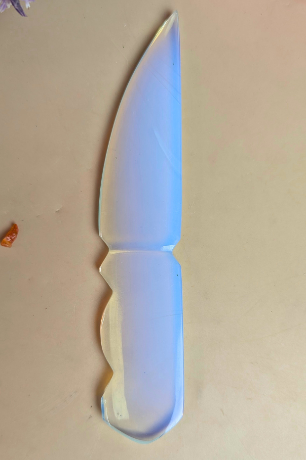 Selenite / black / opalite 6 Inch Knife-Opal-9-Maitri Export | Crystals Store