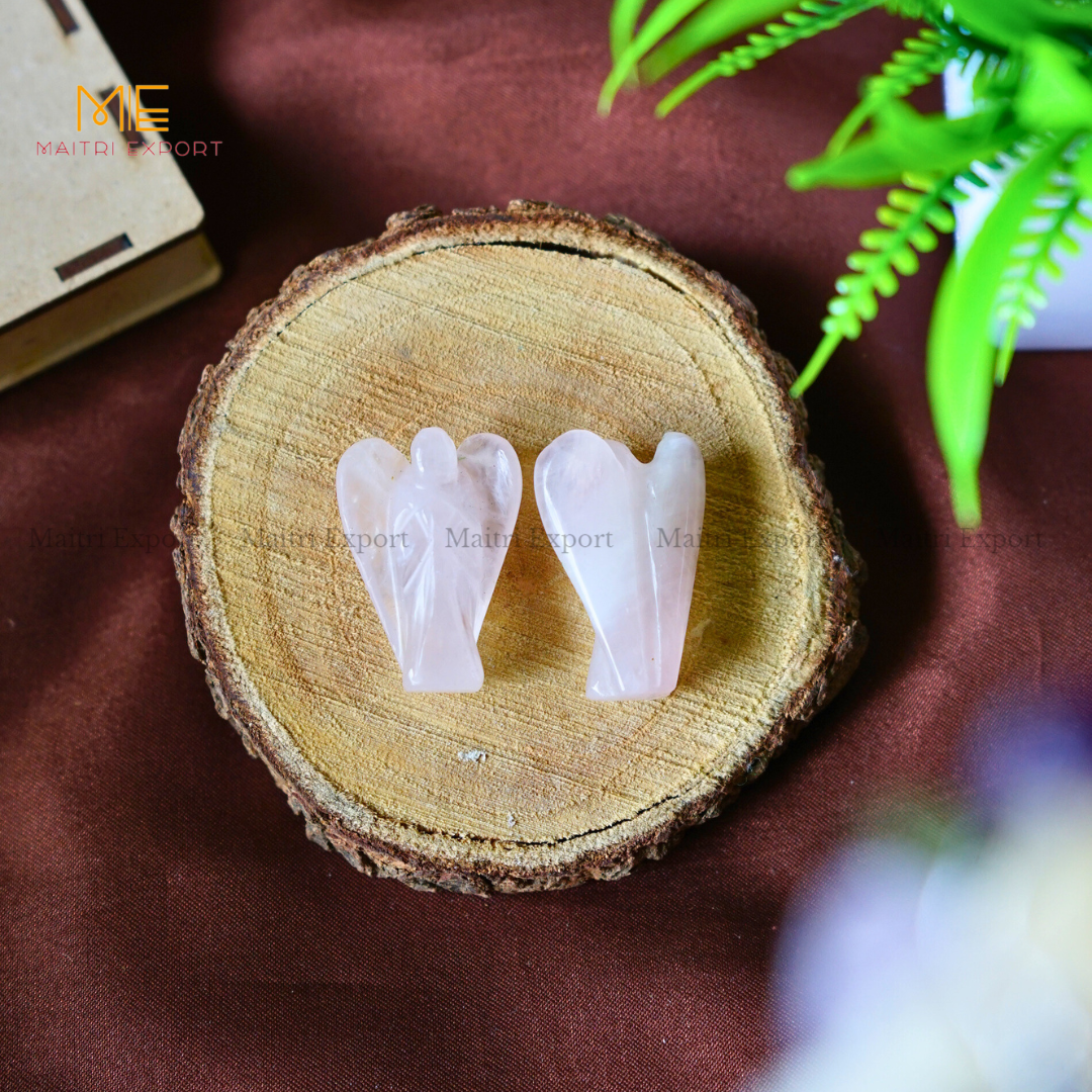 Natural Crystal Stone 1 Inch Angel-Rose Quartz-Maitri Export | Crystals Store