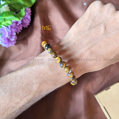 Tiger Eye Natural Crystal Healing Bracelet-Maitri Export | Crystals Store