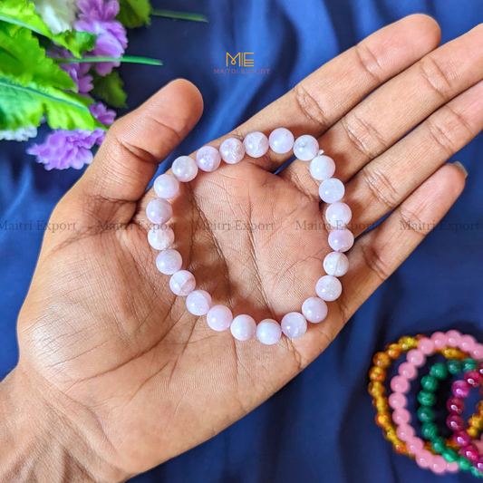 Kunzite 8mm Natural Crystal Healing Bracelet-Maitri Export | Crystals Store