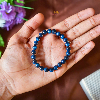 Blue Tiger Eye 8mm Natural Crystal Healing Bracelet-Maitri Export | Crystals Store