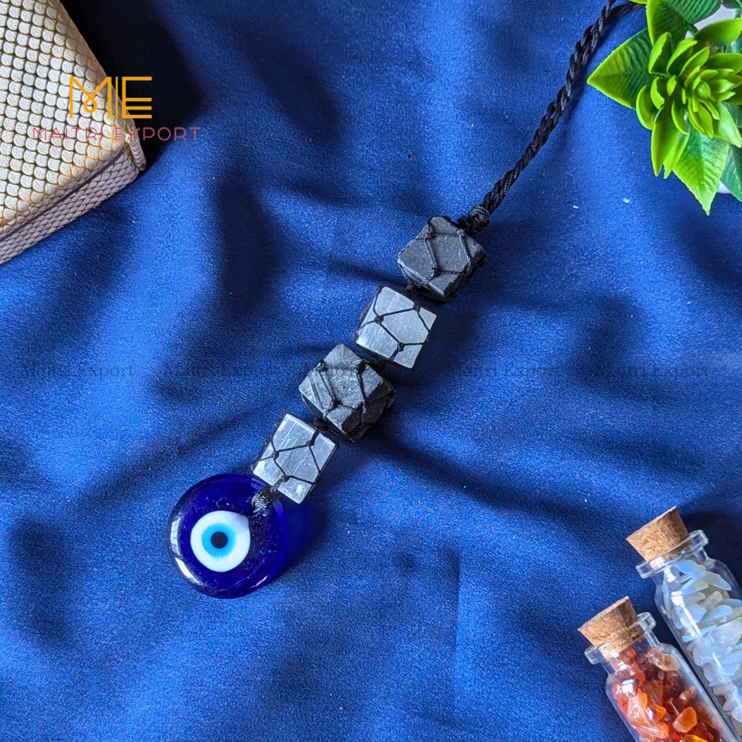Selenite / Tourmaline Evil Eye Hanger-Maitri Export | Crystals Store