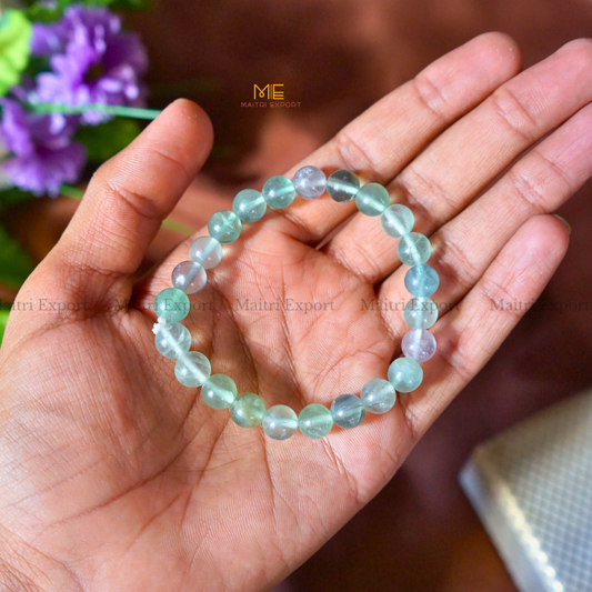Green Fluorite 8mm Natural Crystal Healing Bracelet-Maitri Export | Crystals Store