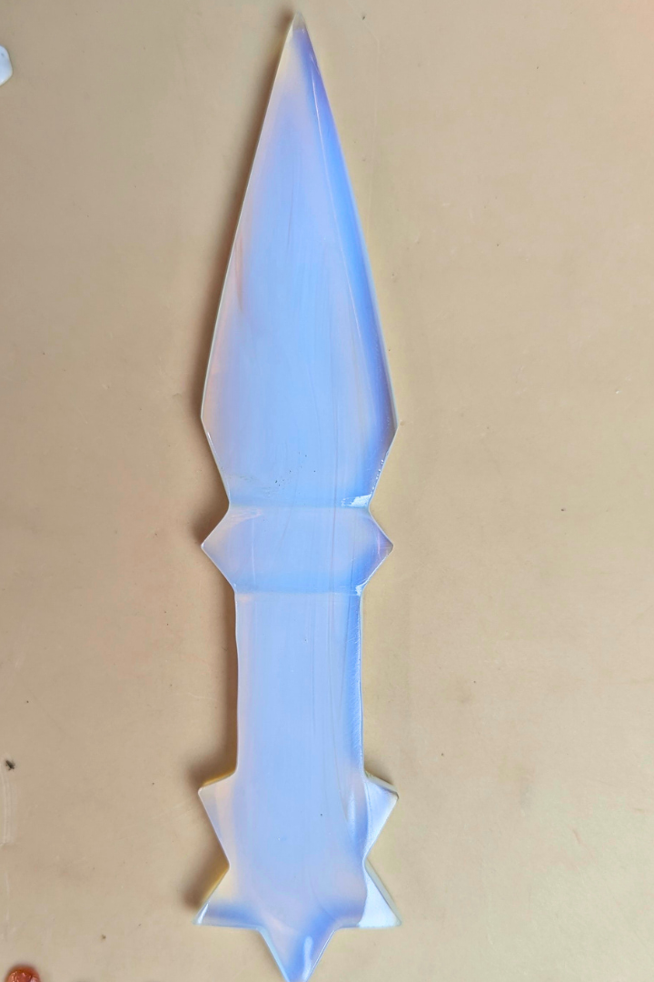 Selenite / black / opalite 6 Inch Knife-Opal-2-Maitri Export | Crystals Store