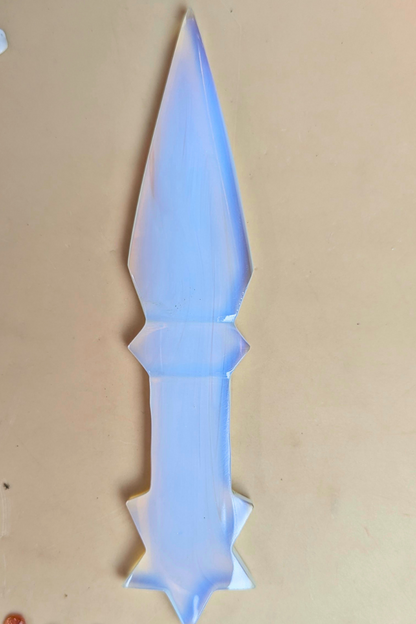 Selenite / black / opalite 6 Inch Knife-Opal-2-Maitri Export | Crystals Store