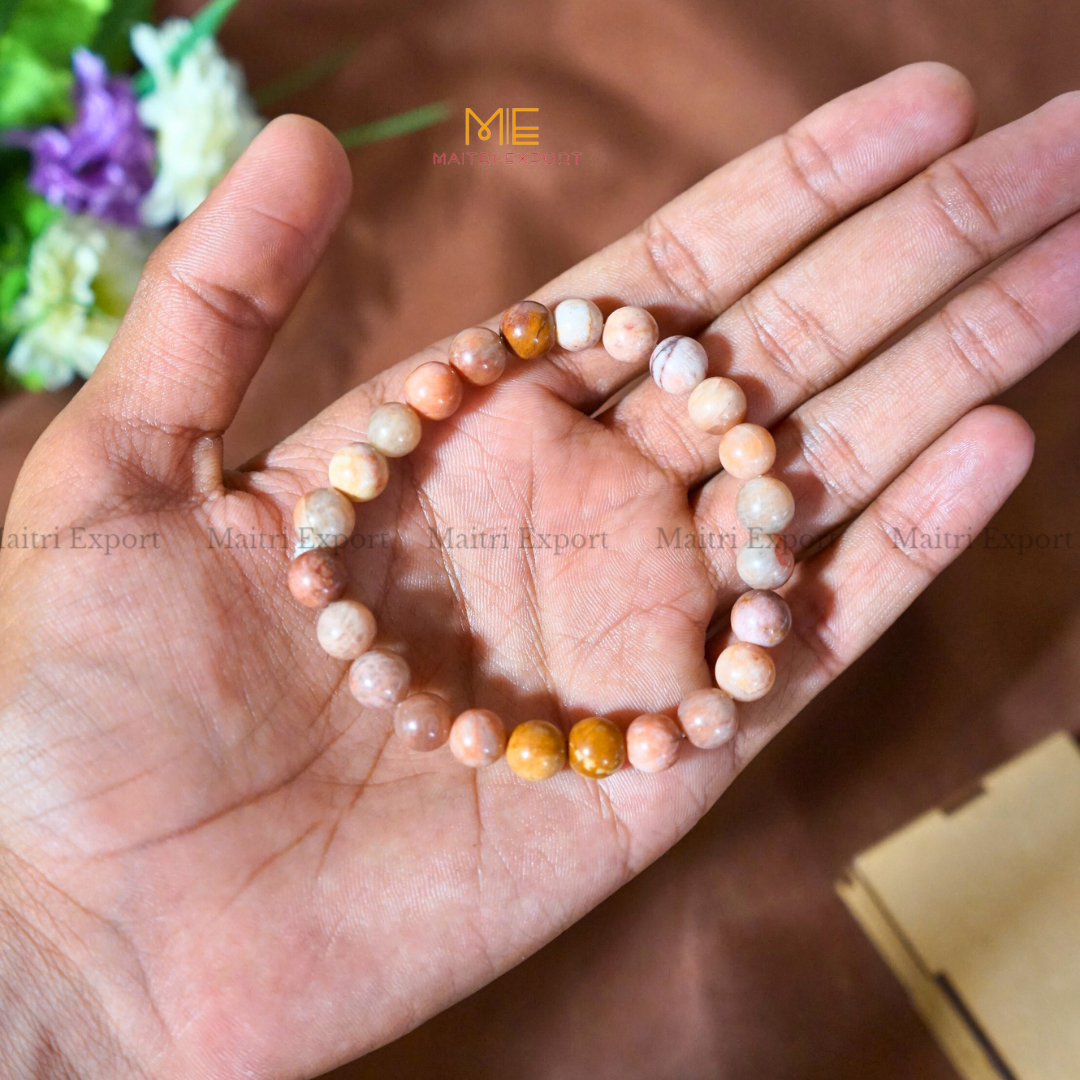 Sunstone 8mm Natural Crystal Healing Bracelet-Maitri Export | Crystals Store
