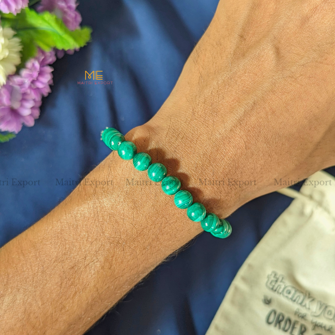 Malachite Natural Crystal Healing Bracelet-Maitri Export | Crystals Store