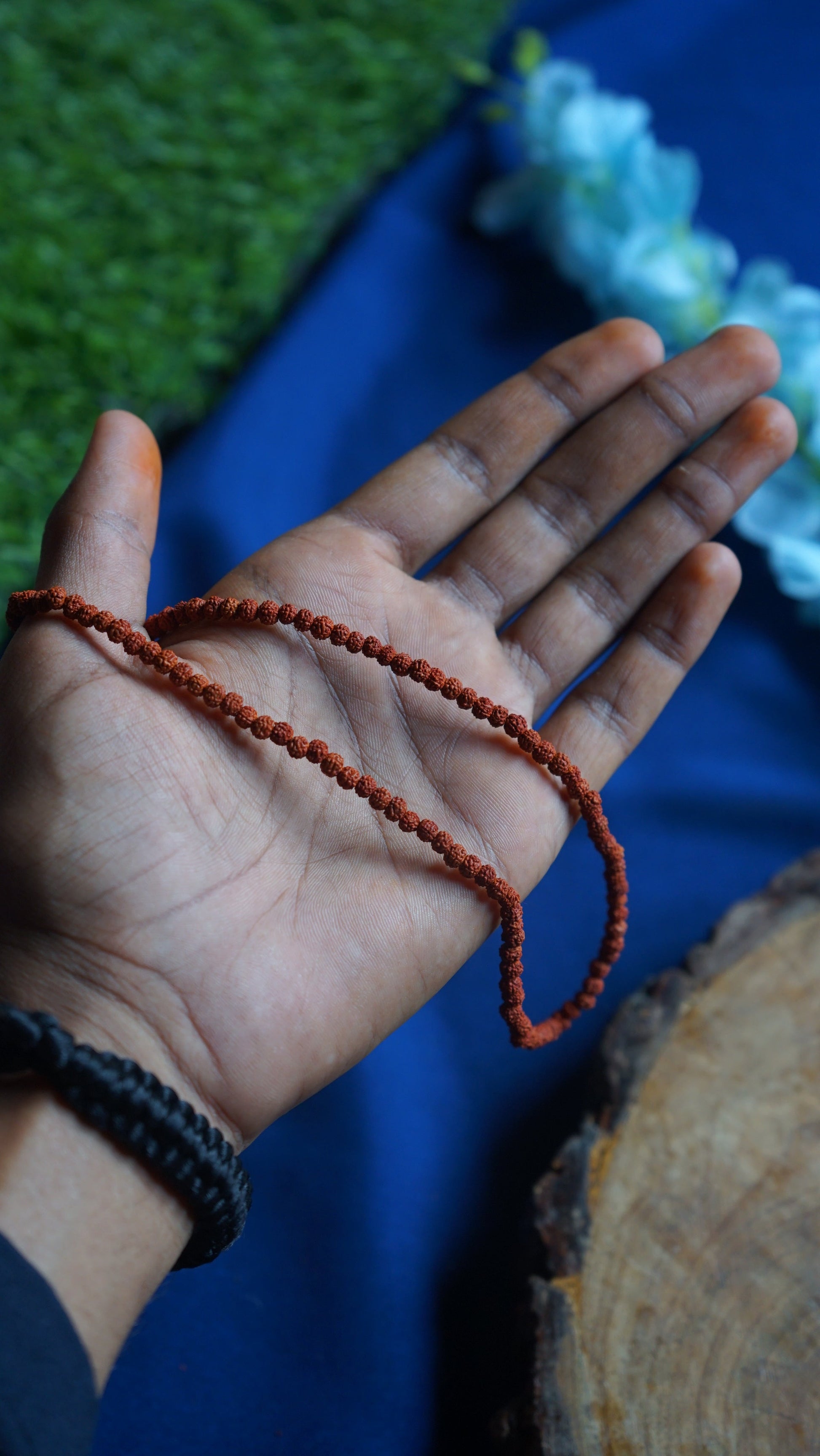 Rudraksh mala 109 beads-4mm-Simple-Maitri Export | Crystals Store