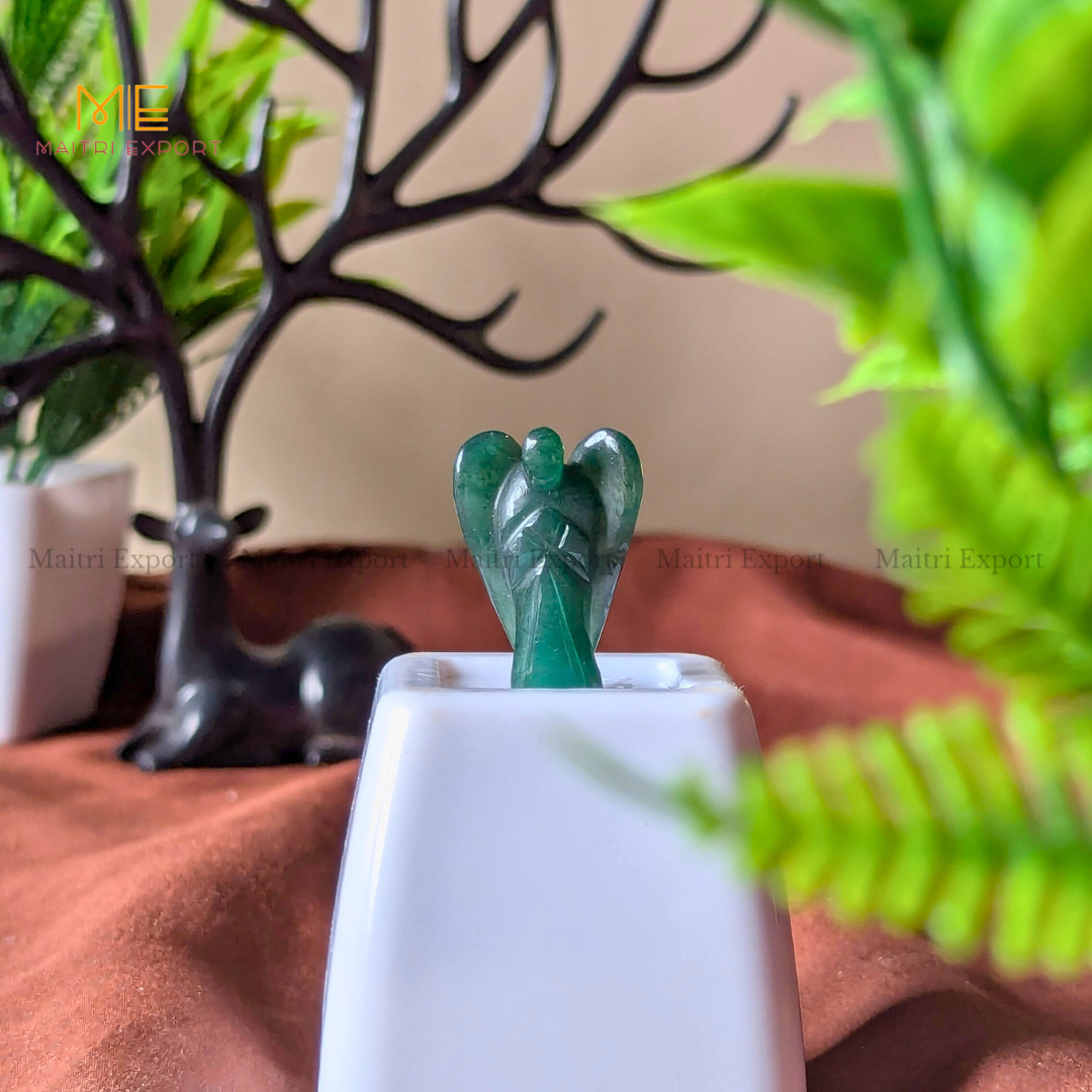 Natural Crystal Stone 1 Inch Angel-Green Jade-Maitri Export | Crystals Store