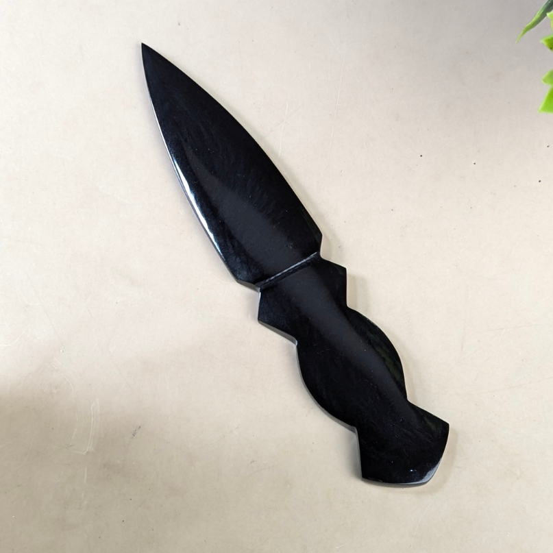 Selenite / black / opalite 6 Inch Knife-Black-10-Maitri Export | Crystals Store