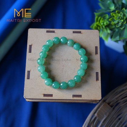 10mm crystal round beads Faceted Bracelet-Green Aventurine-Maitri Export | Crystals Store