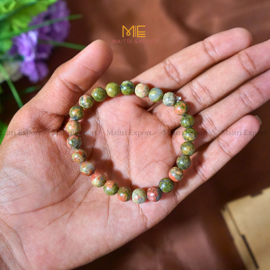 Unakite Natural Crystal Healing Bracelet-8mm-Maitri Export | Crystals Store