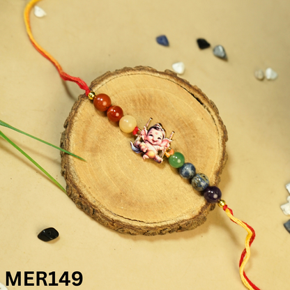 7 chakra stones with kids cartoon charms rakhi.-Ganesha No.6 [MER149]-Maitri Export | Crystals Store