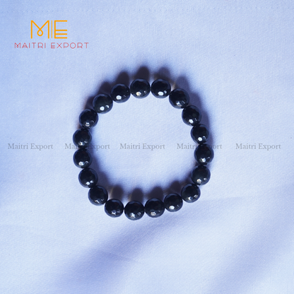 10mm crystal round beads Faceted Bracelet-Black golden Obsidian-Maitri Export | Crystals Store