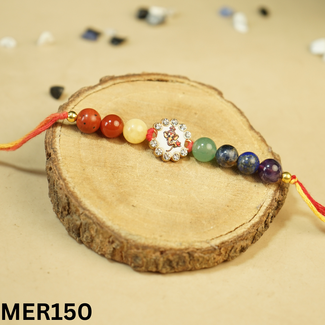 7 chakra stones with kids cartoon charms rakhi.-Ganesha No.8 [MER150]-Maitri Export | Crystals Store
