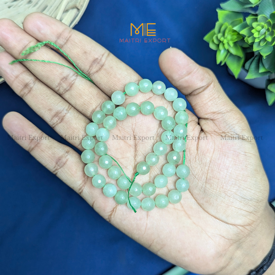 6 mm Faceted Line-Green Aventurine-Maitri Export | Crystals Store