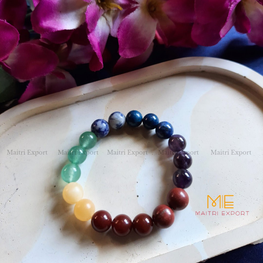 7 chakra bracelet-10 mm-Maitri Export | Crystals Store