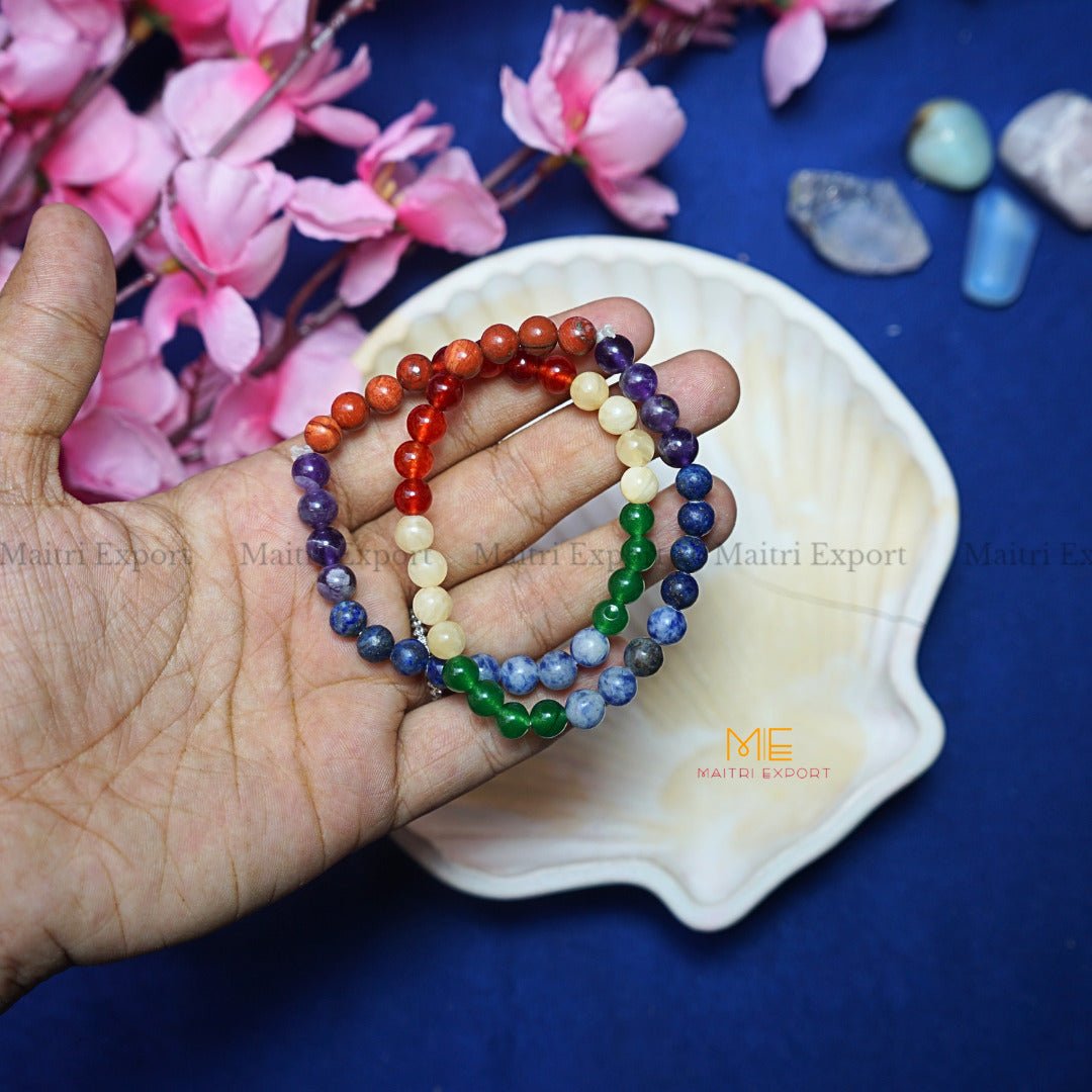 7 chakra bracelet-6 mm-Maitri Export | Crystals Store