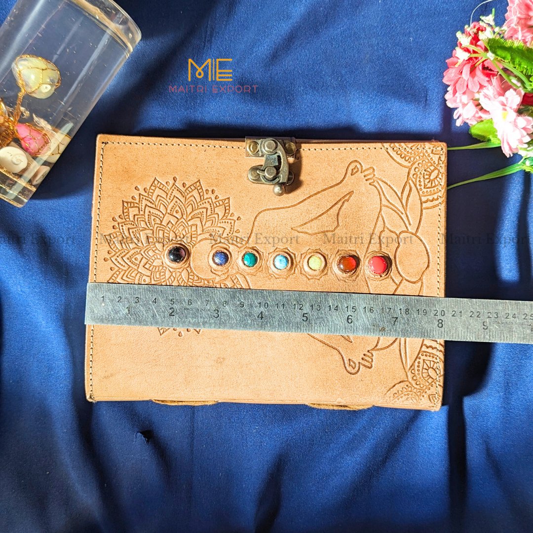 7 Chakra Healing Stone leather Journal / Diary-Maitri Export | Crystals Store