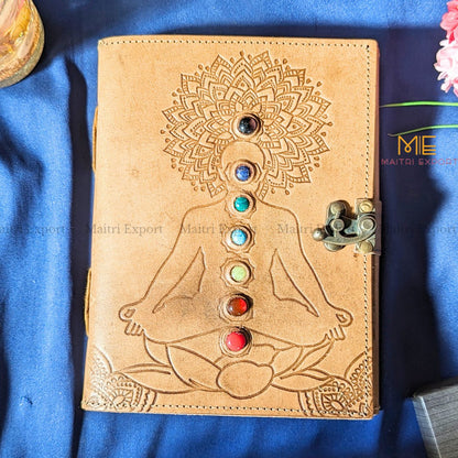 7 Chakra Healing Stone leather Journal / Diary-Maitri Export | Crystals Store