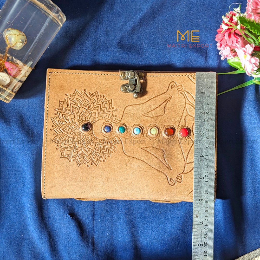 7 Chakra Healing Stone leather Journal / Diary-Maitri Export | Crystals Store