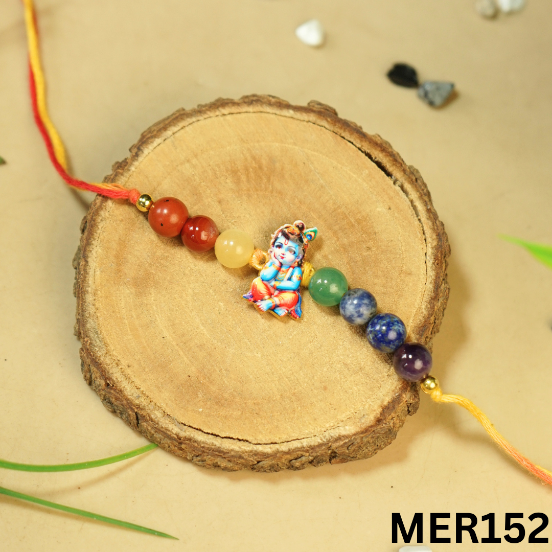7 chakra stones with kids cartoon charms rakhi.-Krishna No.2 [MER152]-Maitri Export | Crystals Store