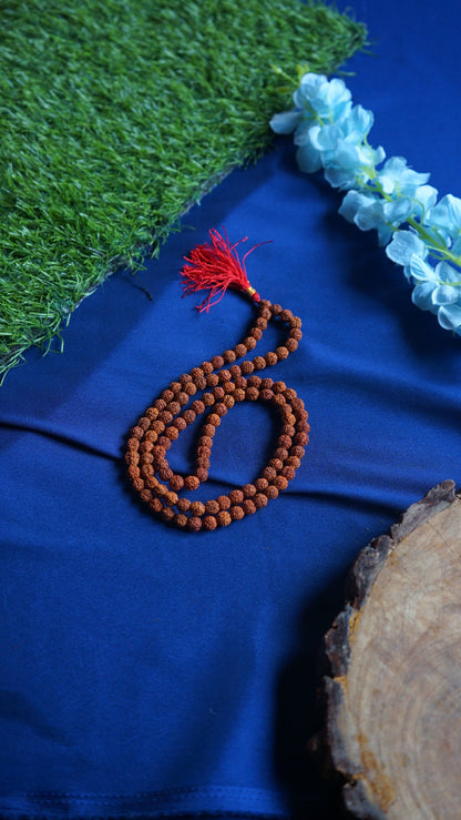 Rudraksh mala 109 beads-8mm-Simple-Maitri Export | Crystals Store