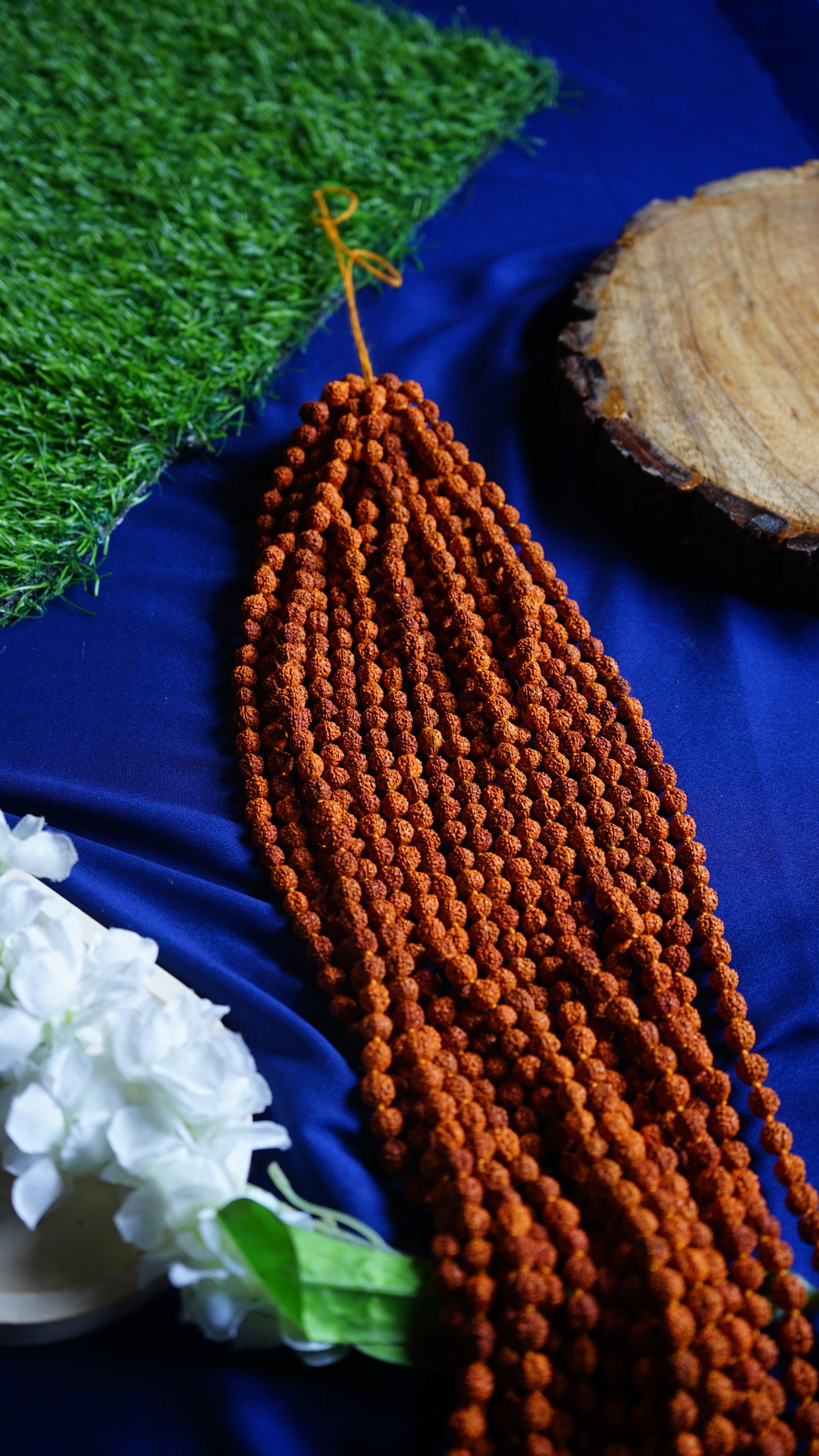 Rudraksh mala 109 beads-8mm-Knotted-Maitri Export | Crystals Store