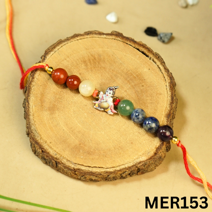 7 chakra stones with kids cartoon charms rakhi.-Krishna No.3 [MER153]-Maitri Export | Crystals Store