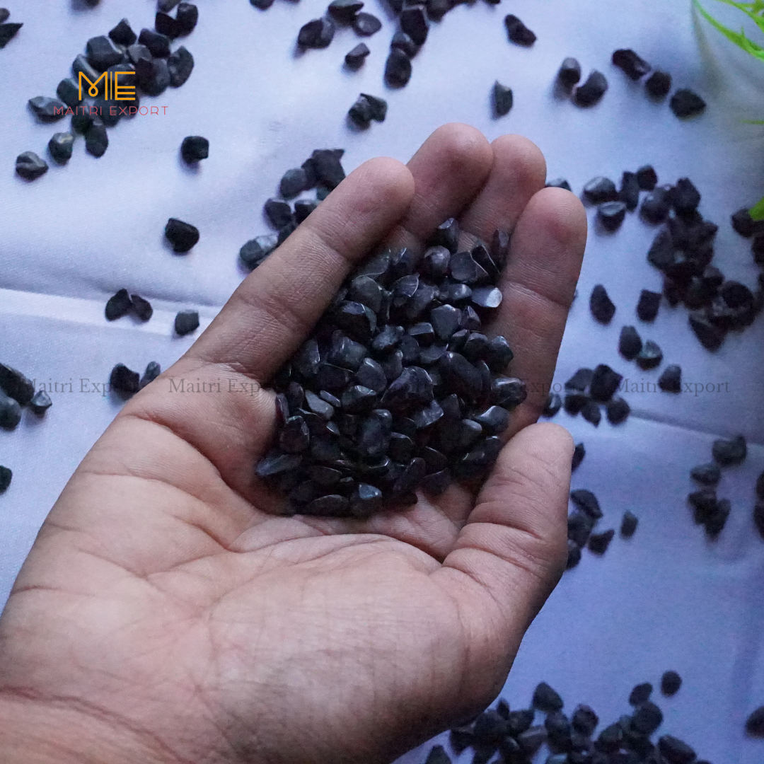 Crystal healing stones loose chips-Black Agate-500 gm-Maitri Export | Crystals Store