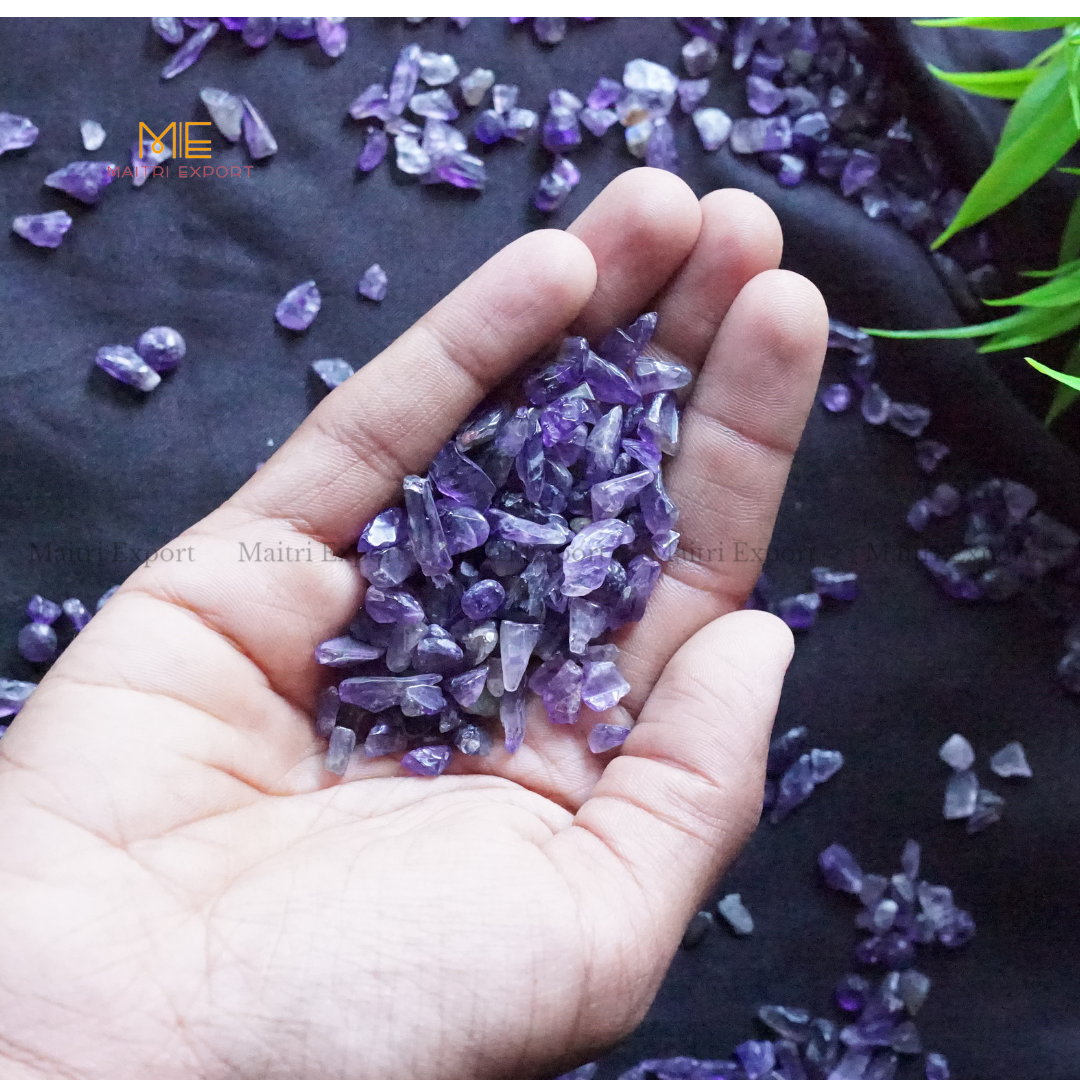 Crystal healing stones loose chips-Amethyst-500 gm-Maitri Export | Crystals Store