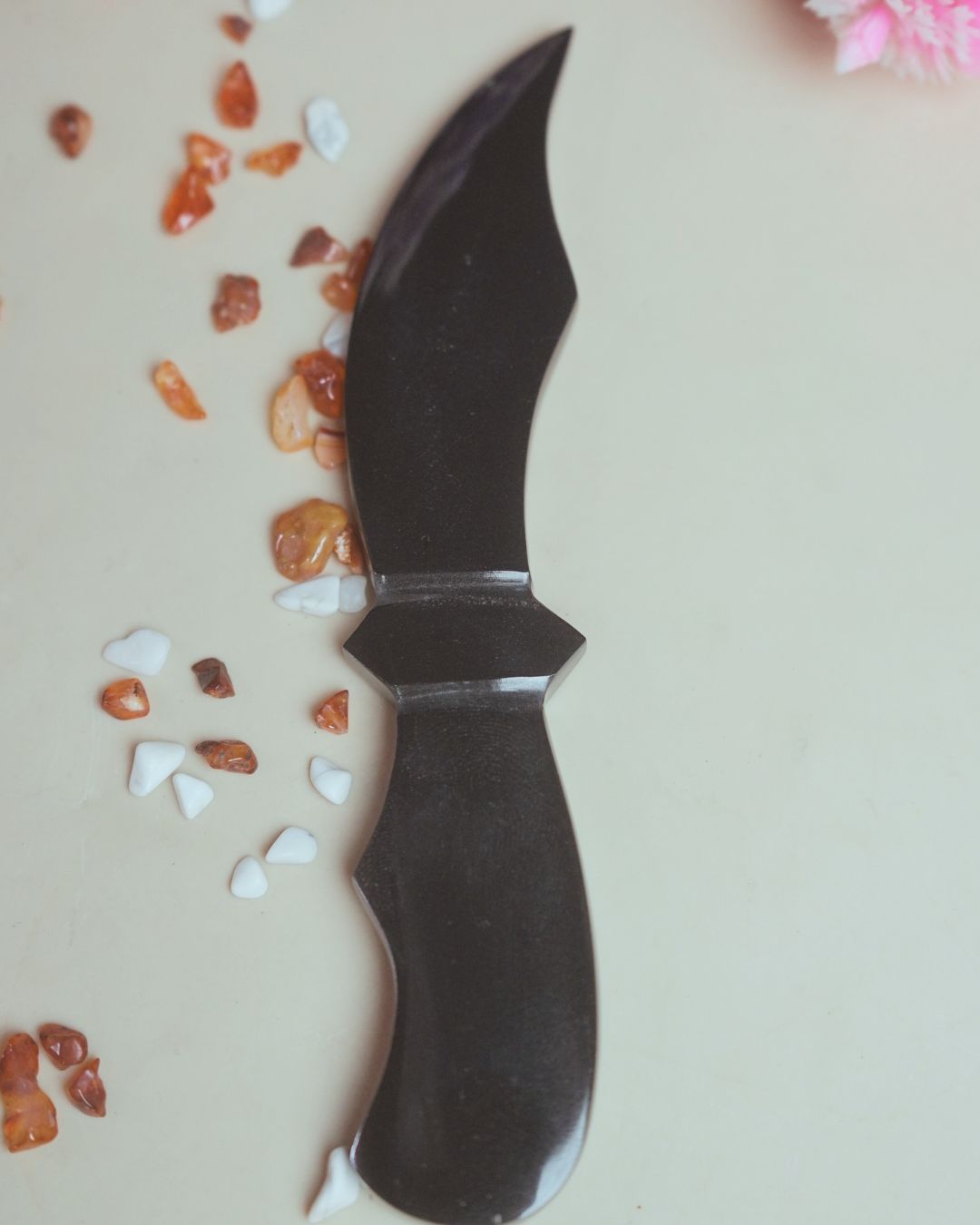 Selenite / black / opalite 6 Inch Knife-Black-1-Maitri Export | Crystals Store