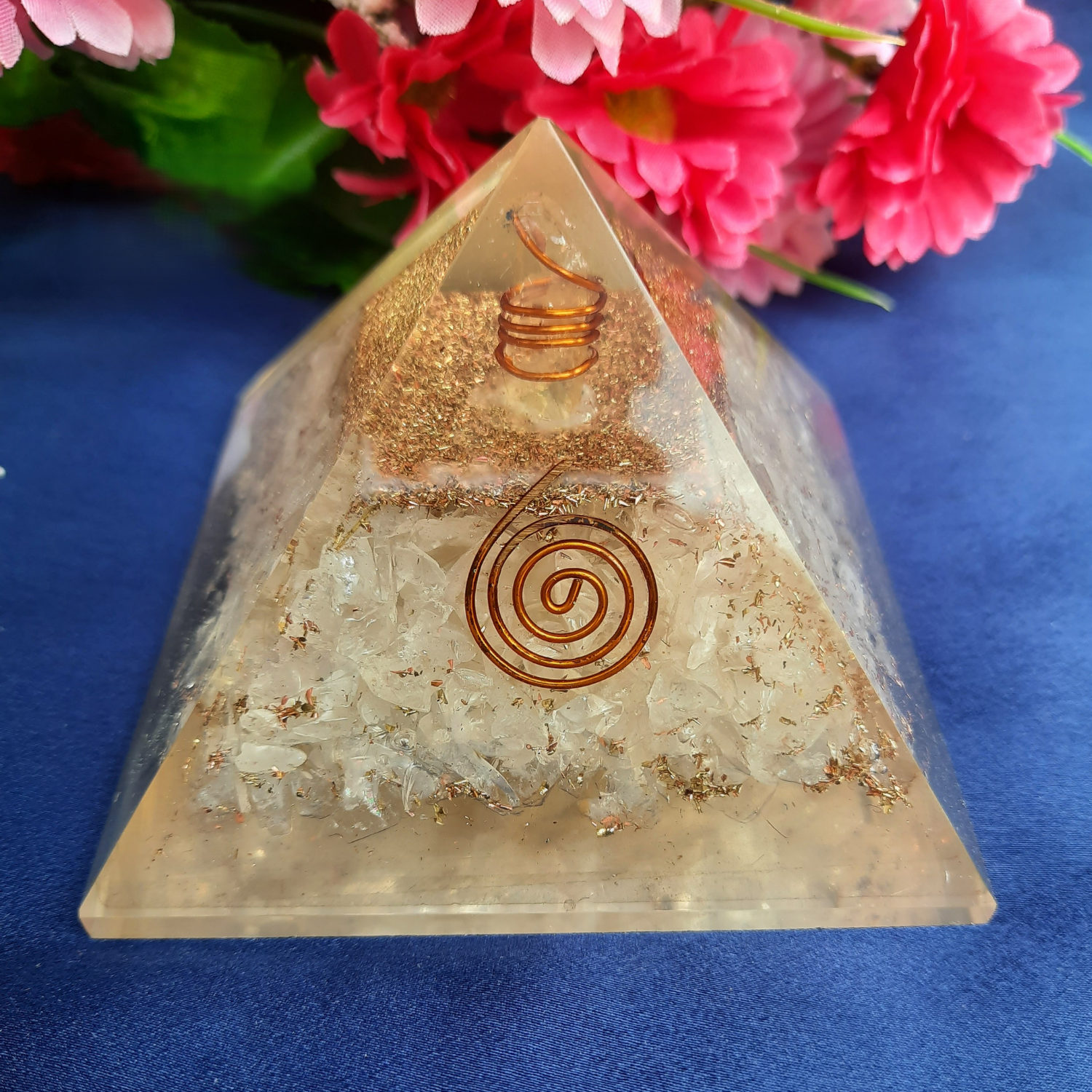 Single stone orgone pyramids-Clear Quartz-Maitri Export | Crystals Store