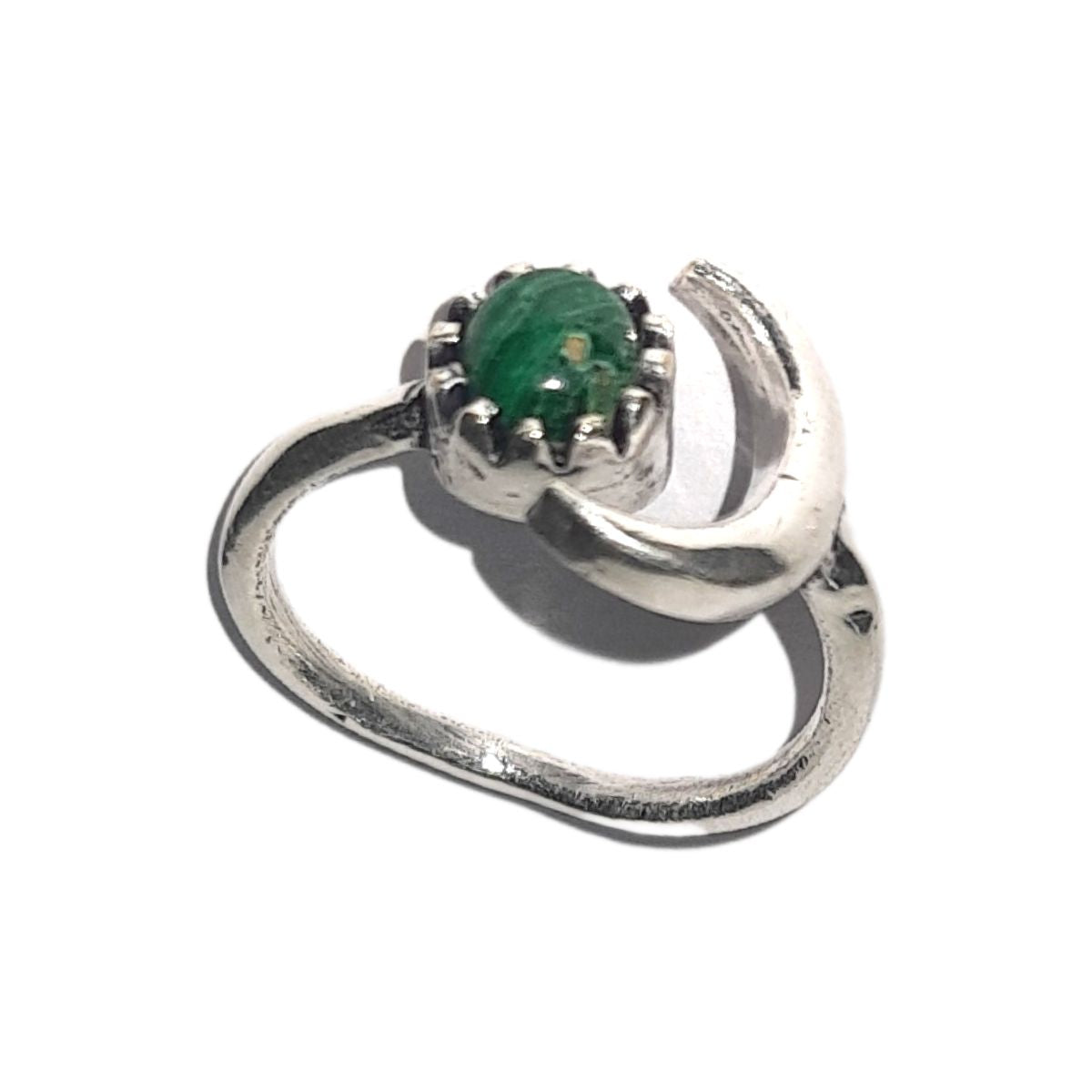 Moon bead ring-Malachite-Maitri Export | Crystals Store